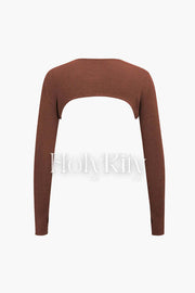 Super Cropped Long Sleeve Knit Top