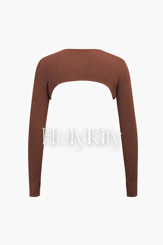 Super Cropped Long Sleeve Knit Top