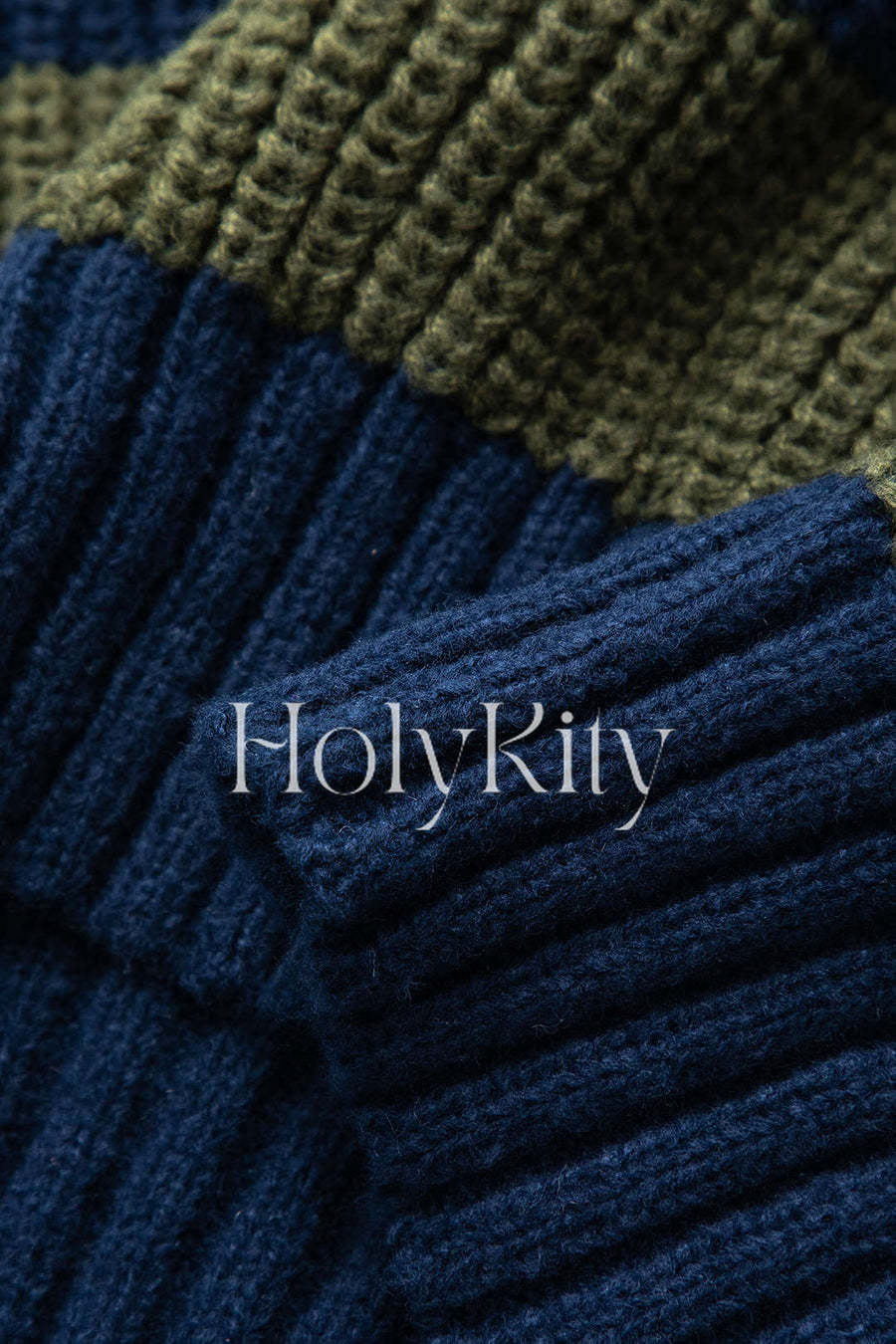 Contrast Stripe Round Neck Sweater