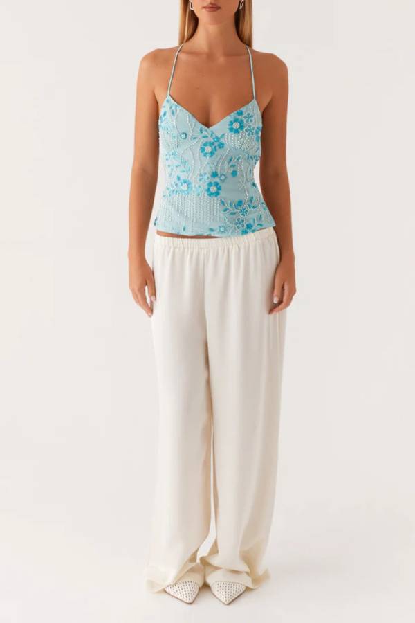 Women V Neck Spaghetti Strap Cami Top