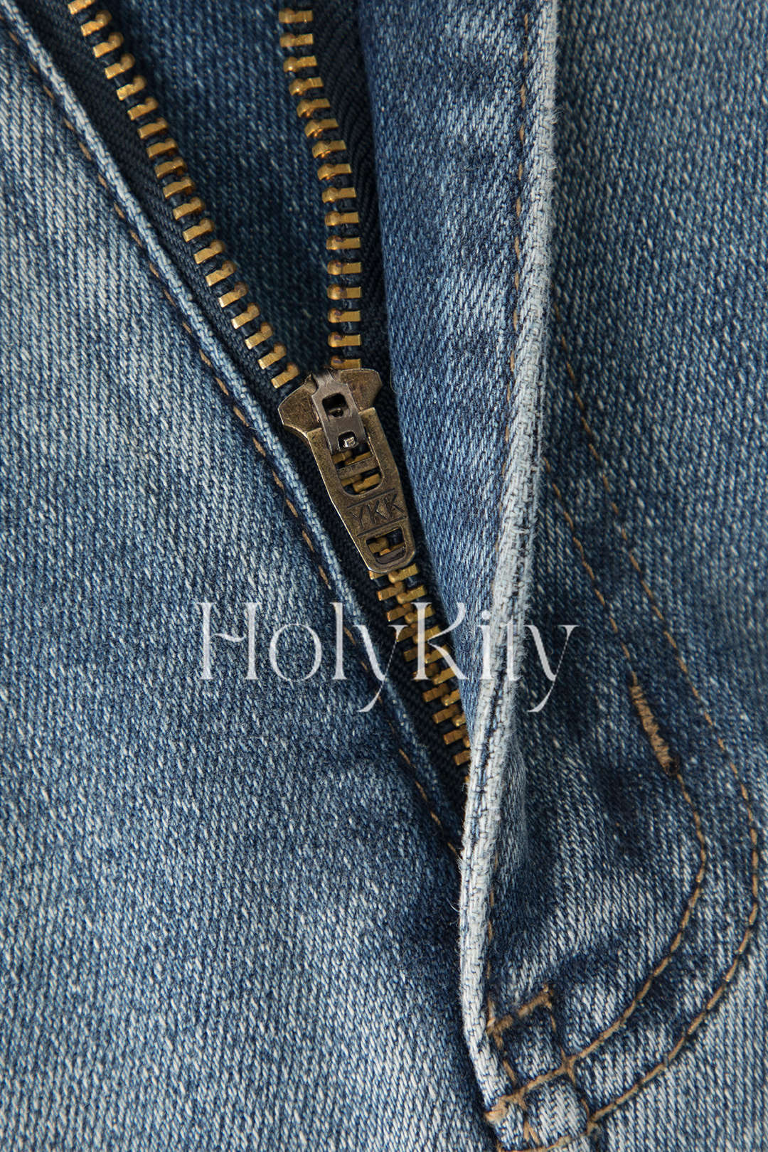 Slit Hem Straight Jeans