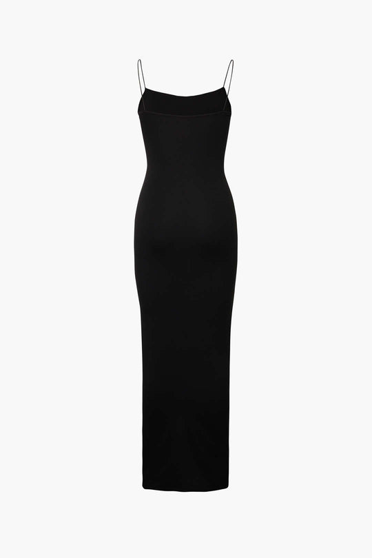 Jersey-Maxikleid mit eckigem Ausschnitt 
