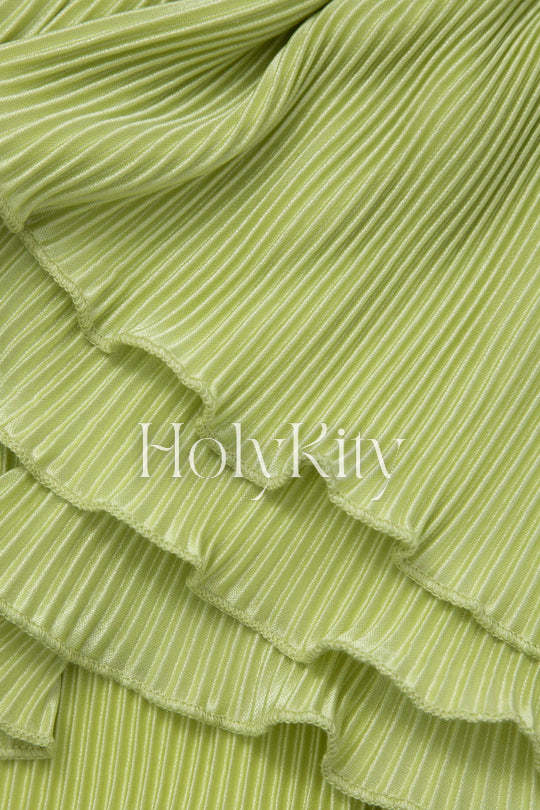 Solid Pleated Straight Leg Pants