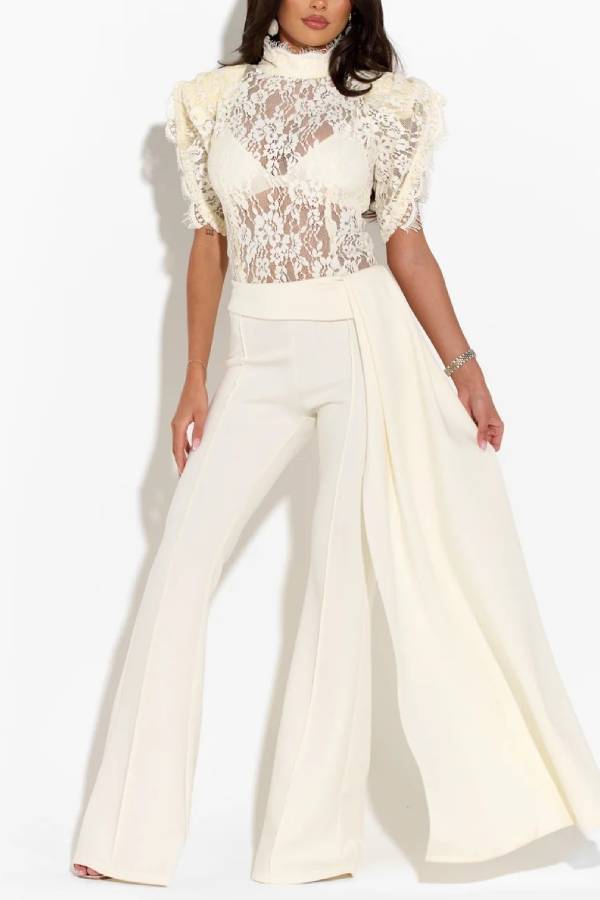 GARDENIA Ivory Lace Top
