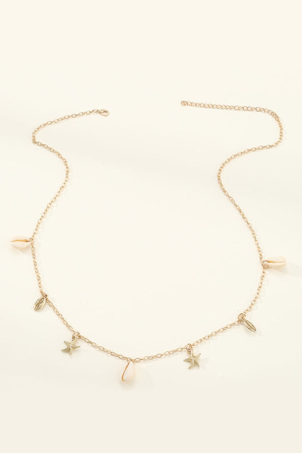 Shell Conch Starfish Pendant Metal Waist Chain