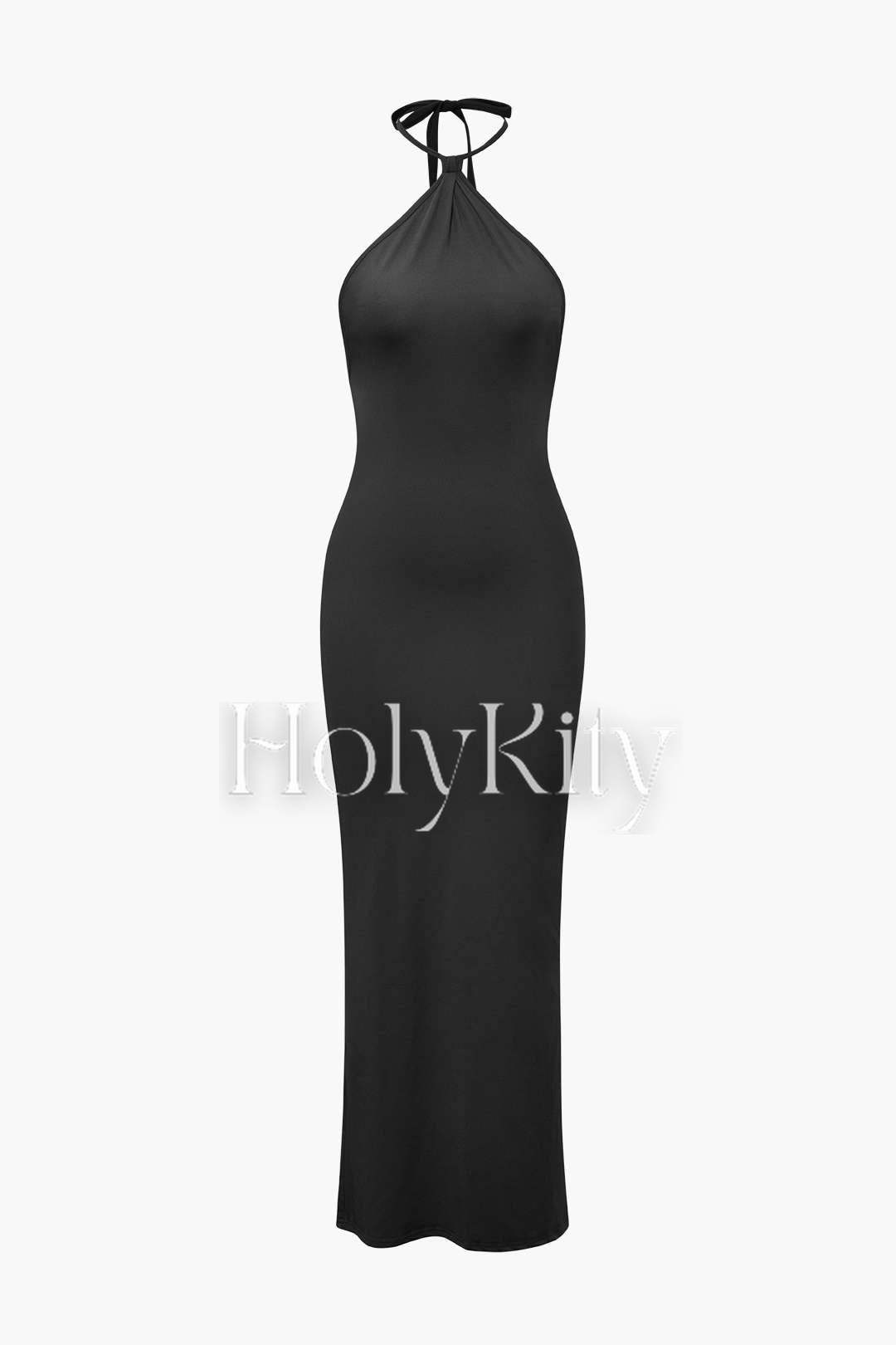 Robe longue dos nu à col licou 