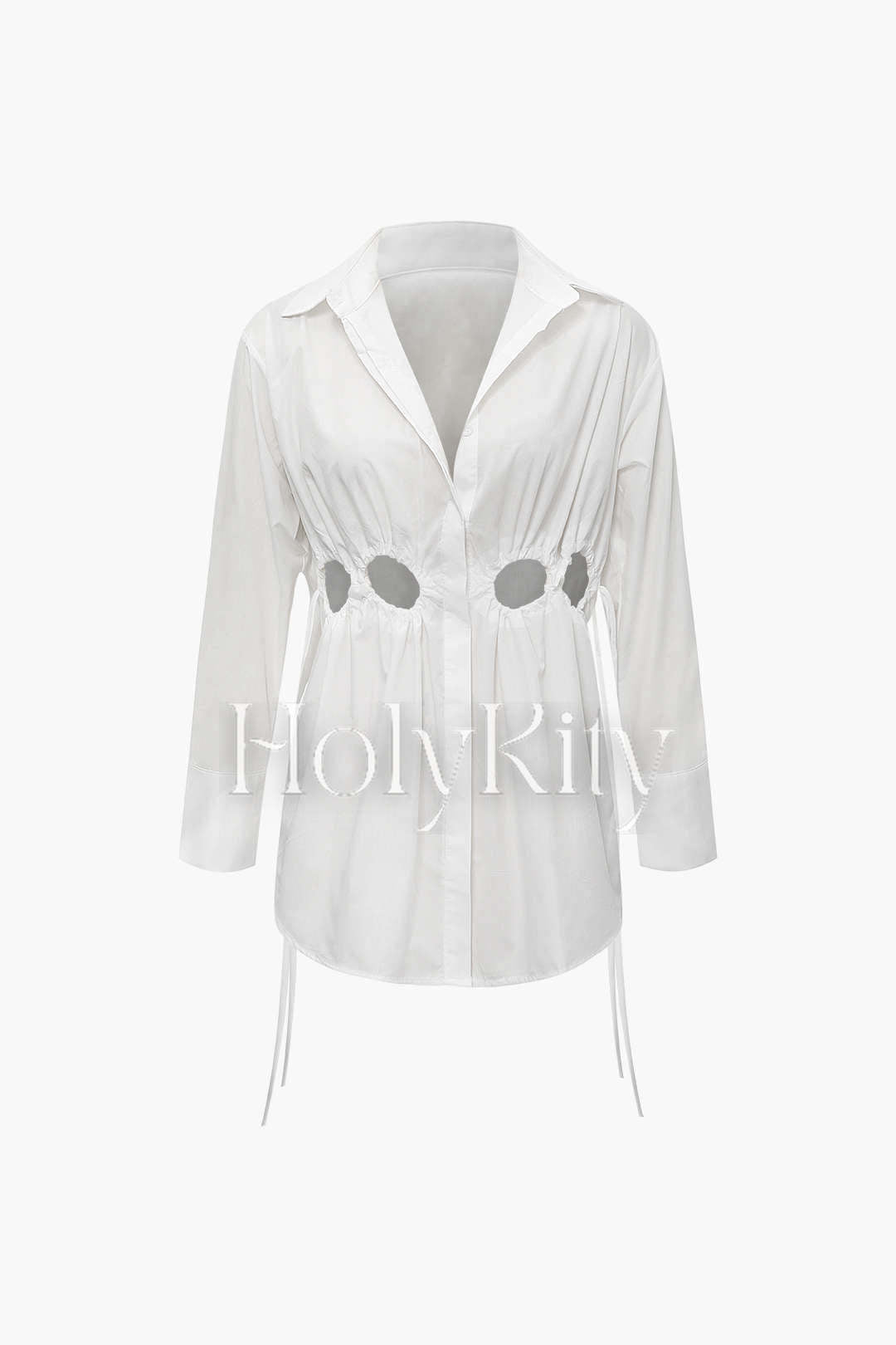 Chemise à manches longues découpée 