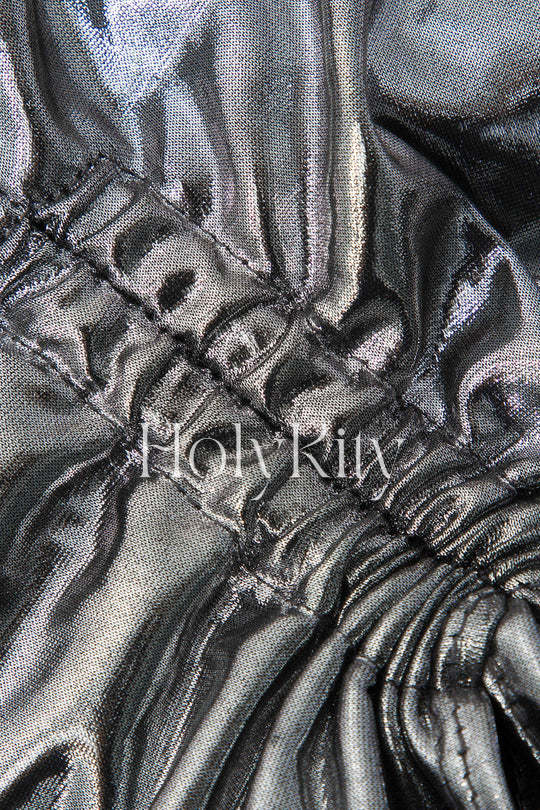 Cami-Top mit Kordelzug in Metallic 