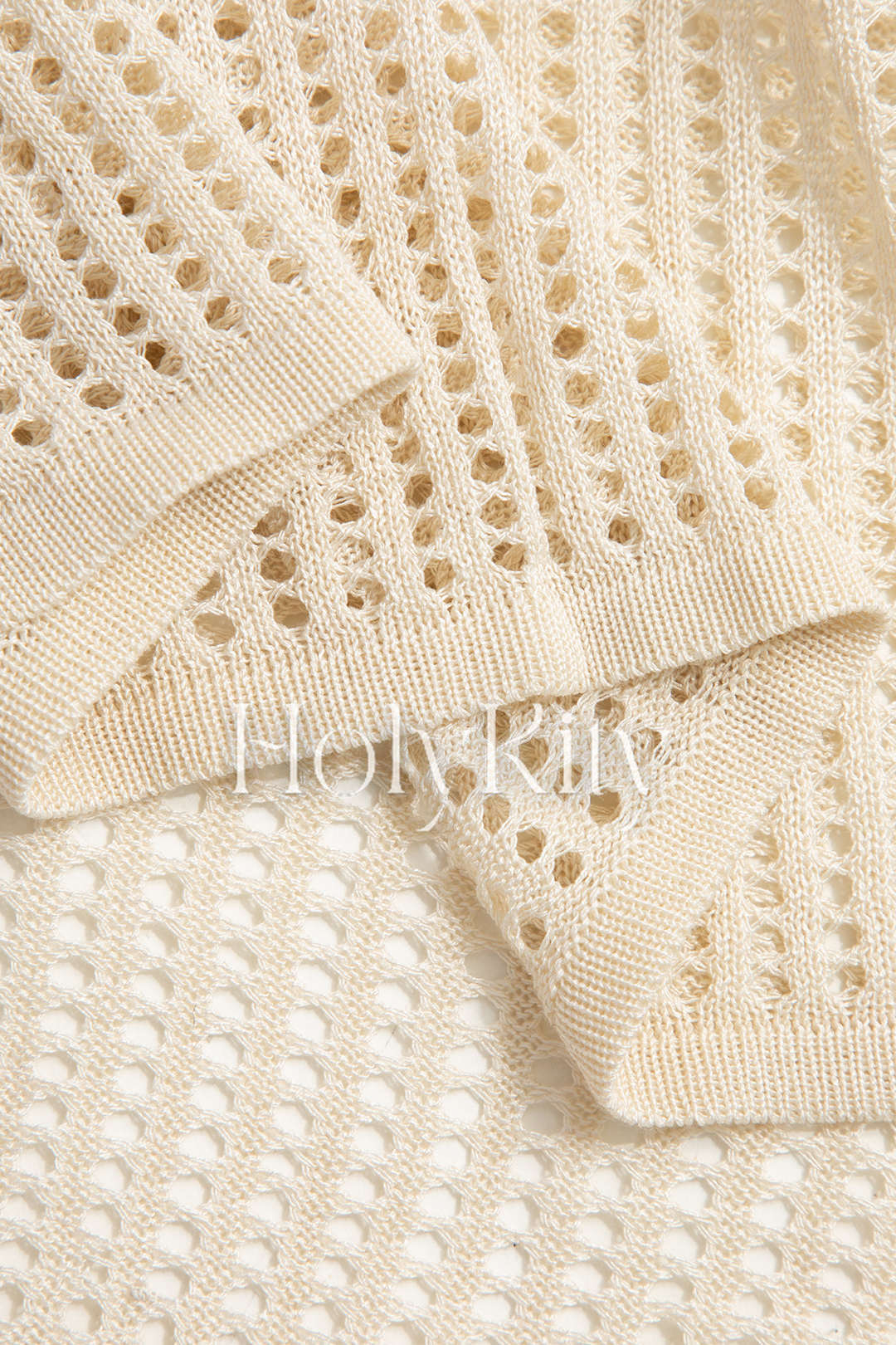 Ärmelloses Maxikleid mit offenem Strickmuster 