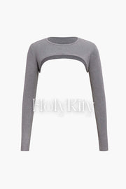Super Cropped Long Sleeve Knit Top