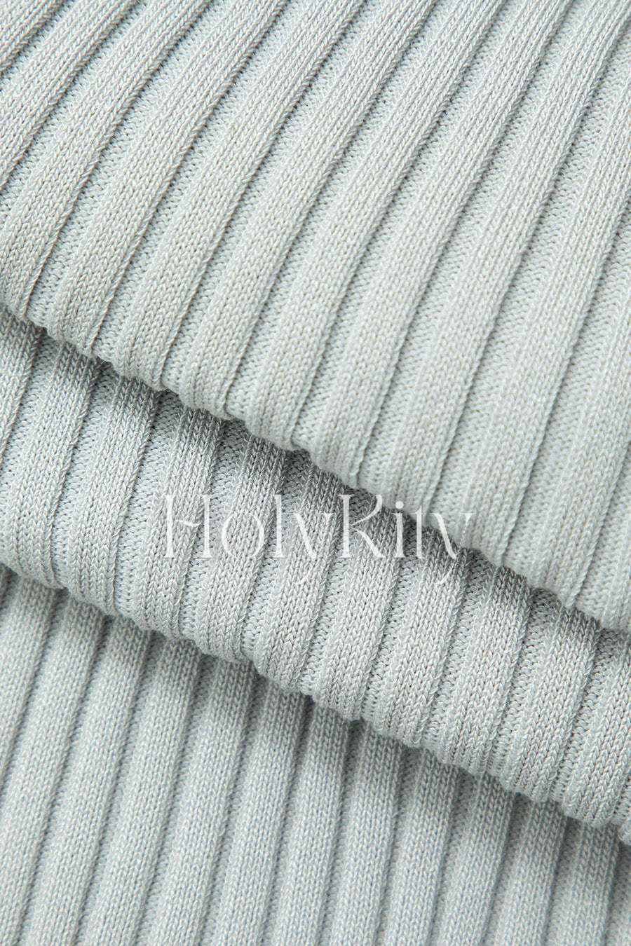 Midikleid aus Rippstrick mit Kragen und Knopfleiste