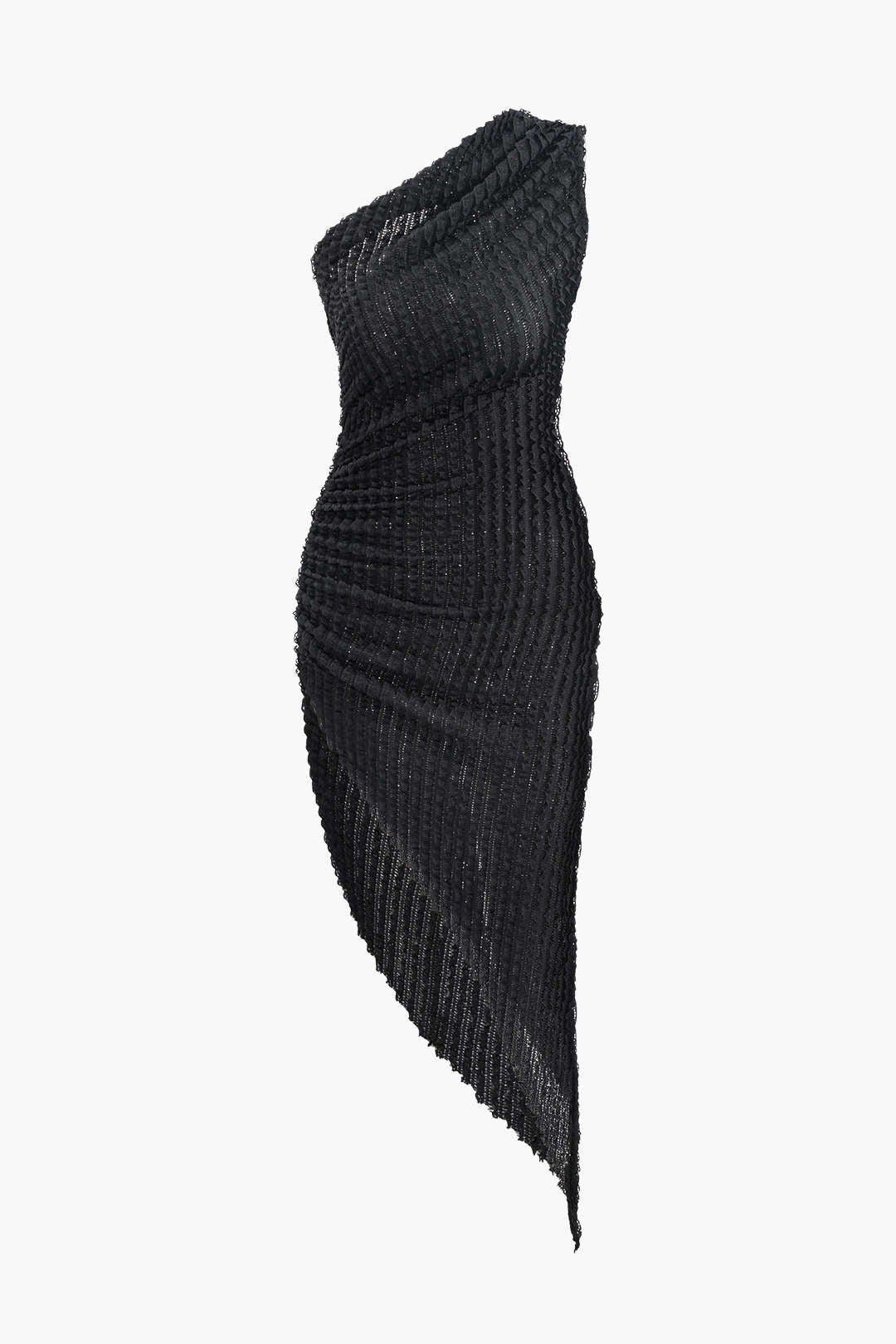 Robe midi asymétrique à une épaule 