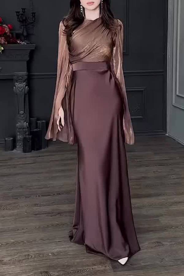 Goddess temperament long-sleeved dress