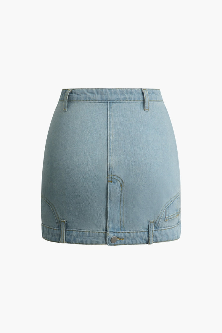 Mini-jupe zippée en jean 