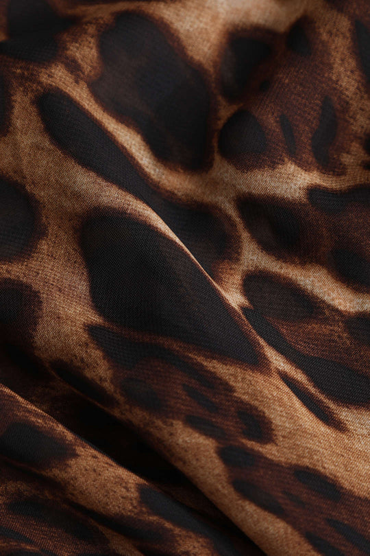Drapiertes Maxikleid mit Leopardenmuster 