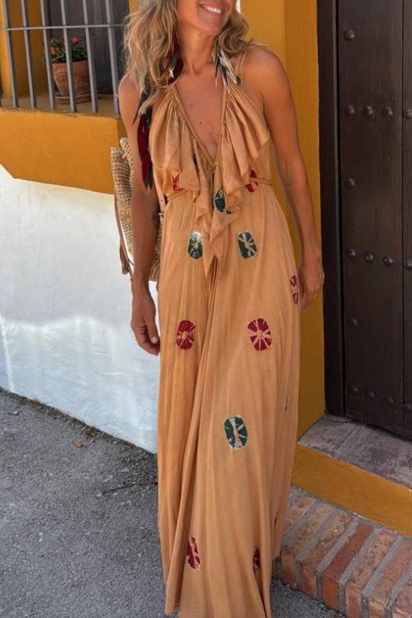 ZANOLI camel long dress