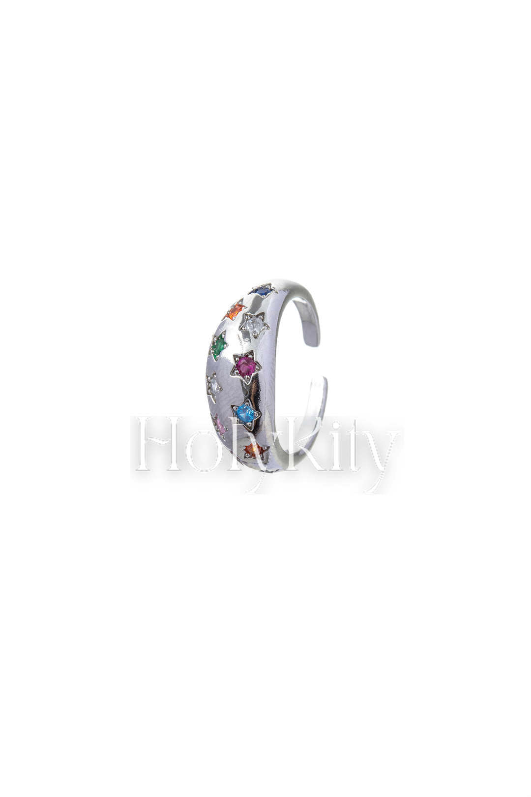 Colorful Stars Zircon Open Ring