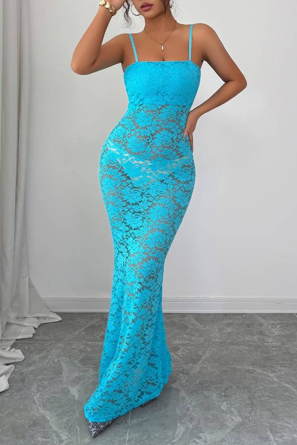 Elegant and graceful suspender hollow skirt