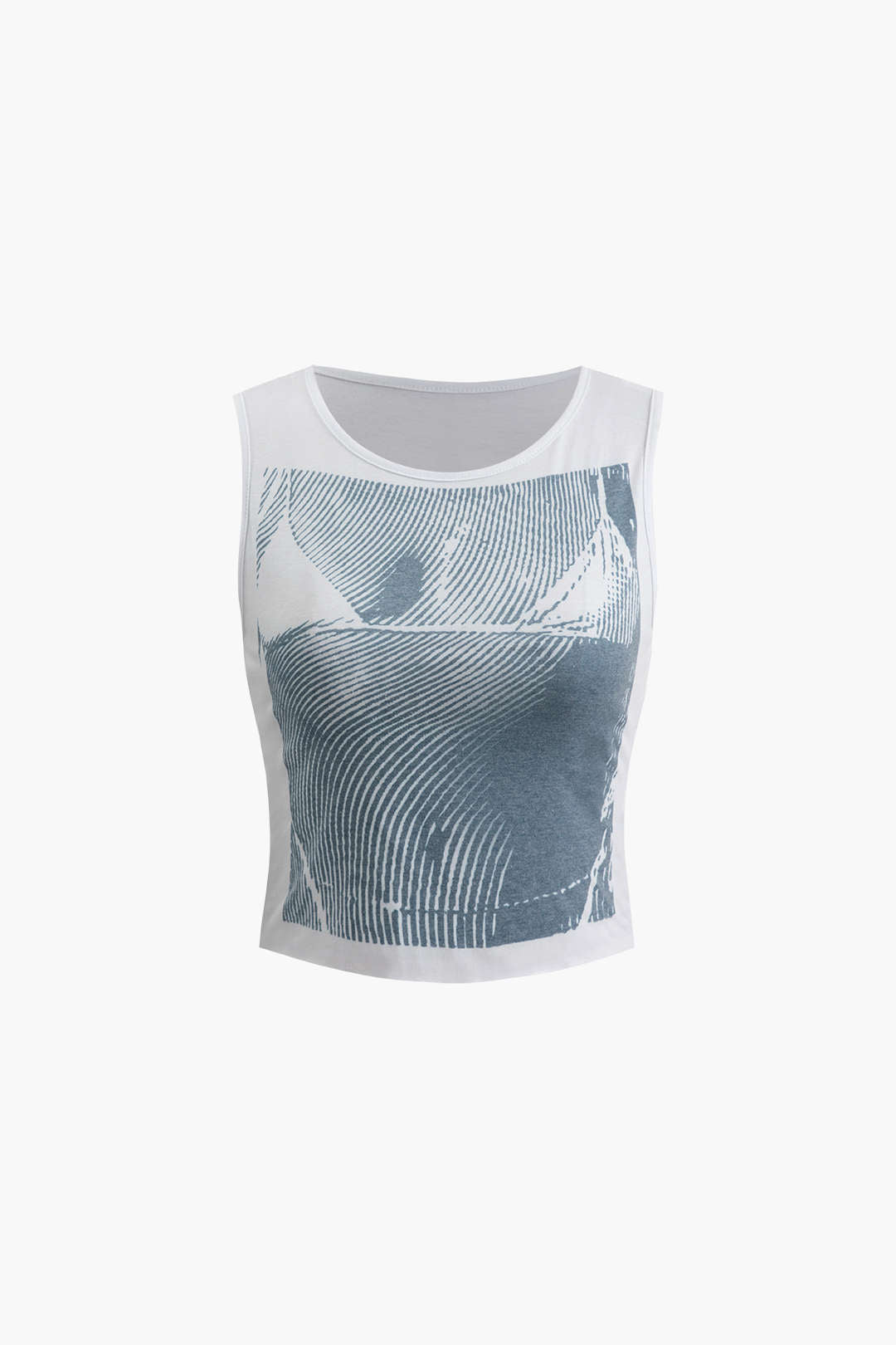 Kurzes Tanktop mit Body-Print 