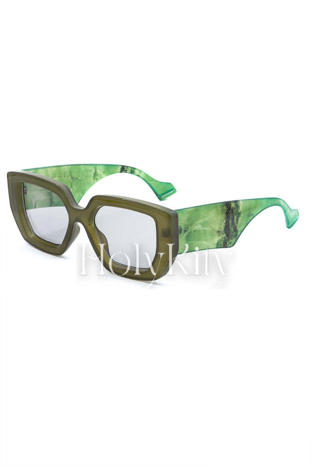 Oversized Rectangle Frame Sunglasses