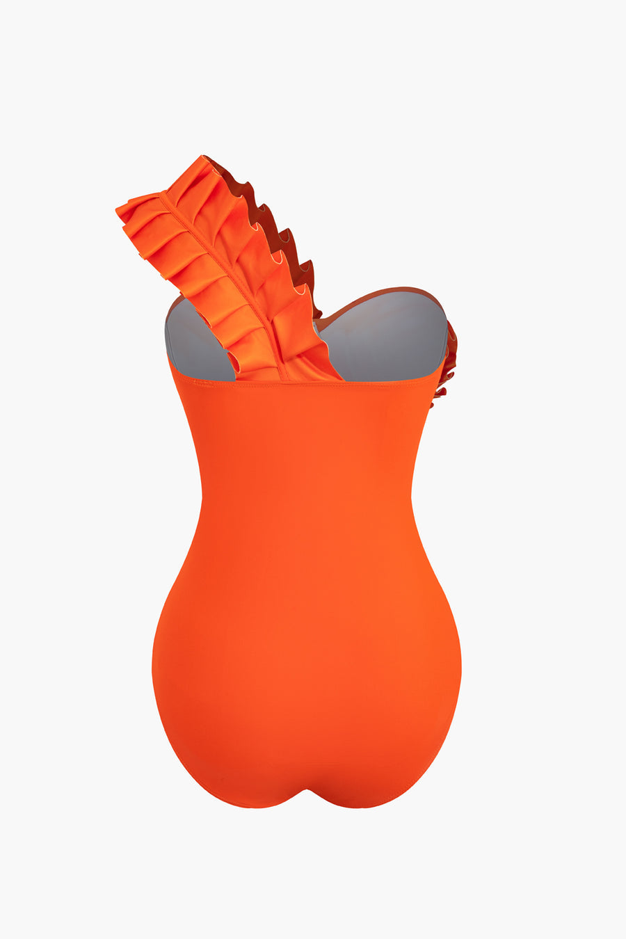 Bustier-Badeanzug mit Rüschen und One-Shoulder-Träger 