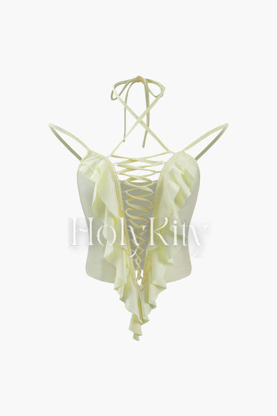 Halter Ruffle Cami Top