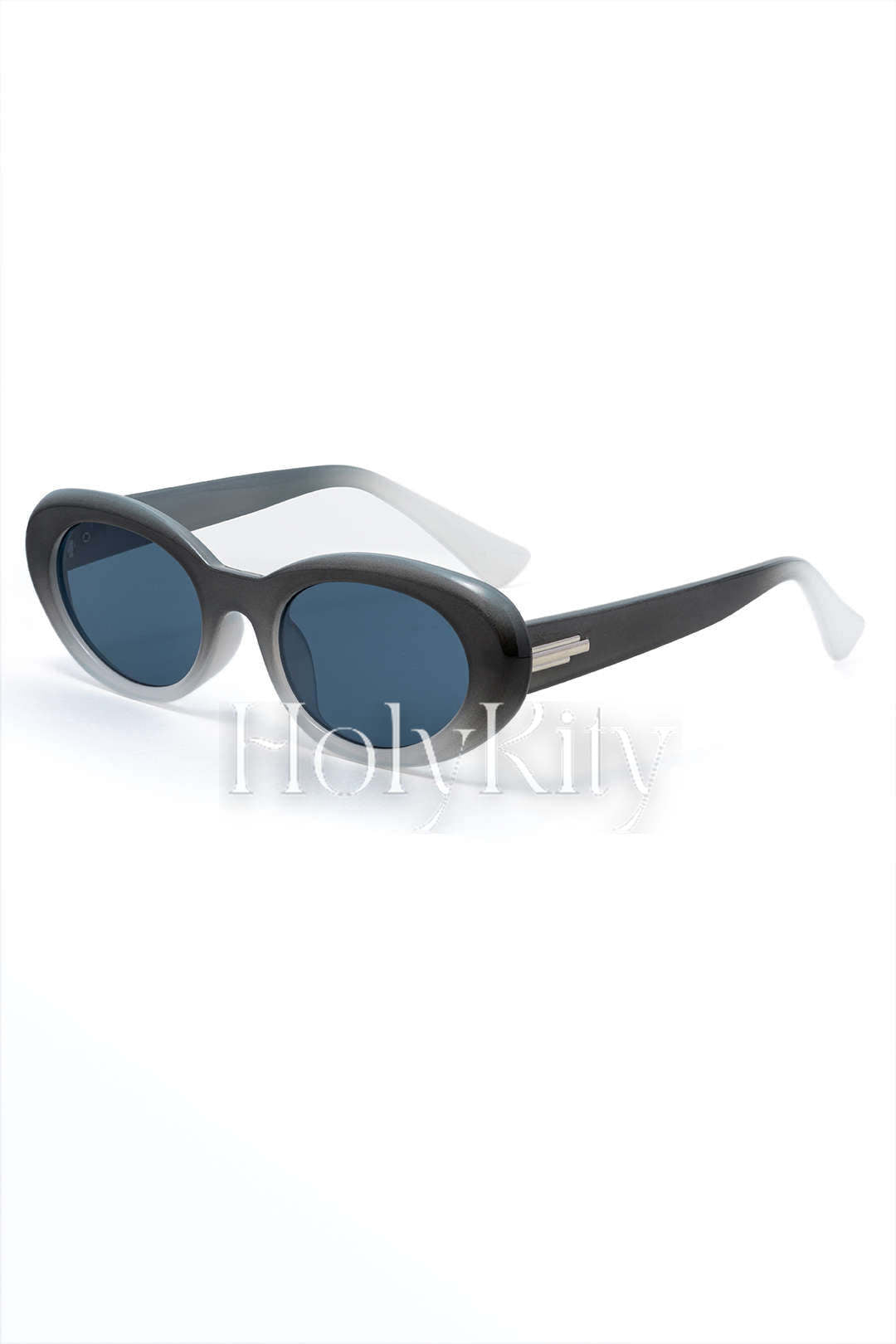 Lunettes de soleil à monture ovale ombrée 