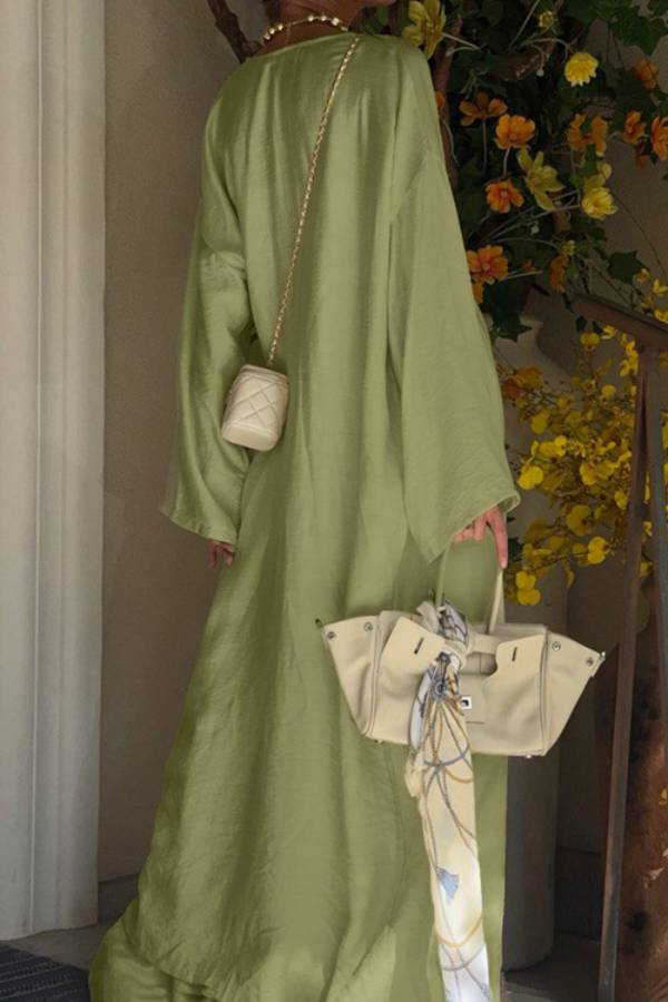 Sage Green Tube Top Cardigan Wide Leg Pants Three-Piece Set