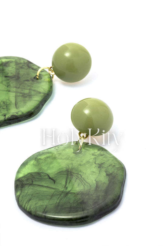 Boucles d'oreilles pendantes en acrylique tachée 