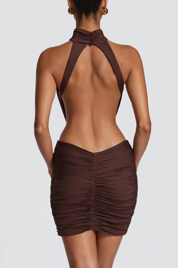 Thekla Ruched Cut-Out Mini Dress