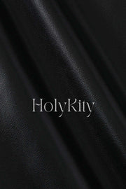 Faux Leather Asymmetric Hem Shorts