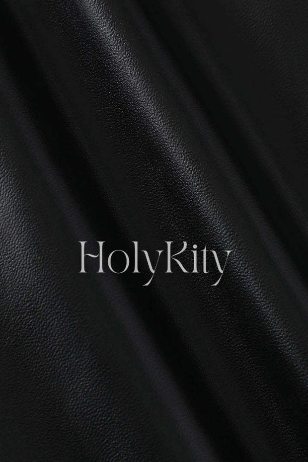 Faux Leather Asymmetric Hem Shorts