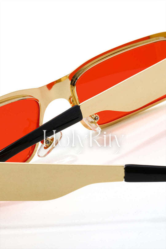Lunettes de soleil à monture en acier 