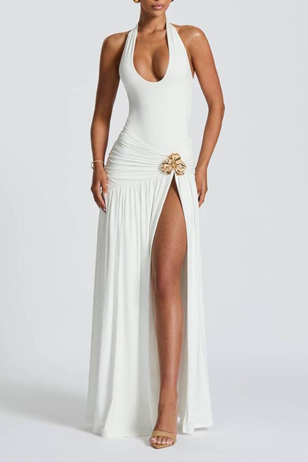 Cutout Halter Maxi Dress