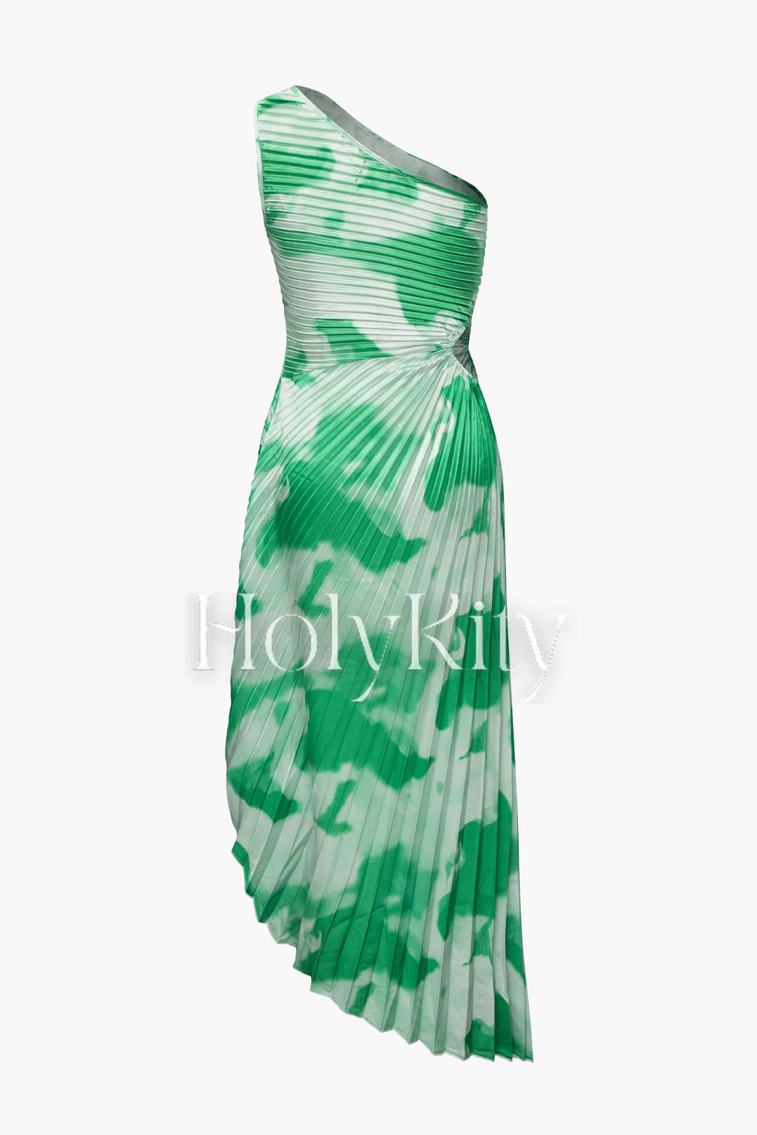 Asymmetrisches Maxikleid mit Ombre-Muster und einer Schulter 
