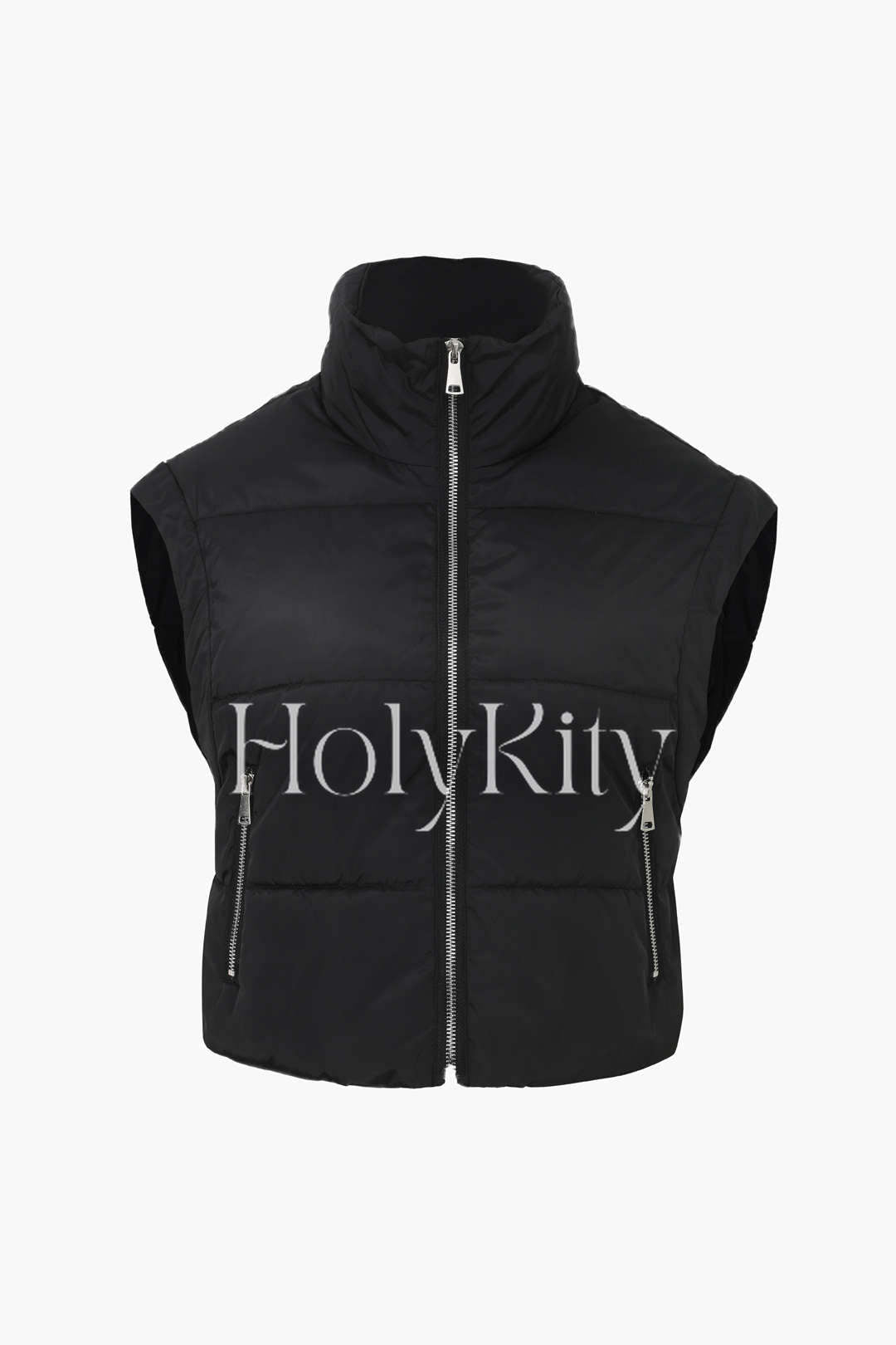 Gilet matelassé zippé à col montant 