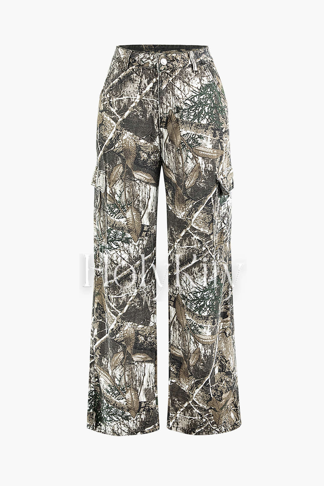 Leaves Print Cargo Pants