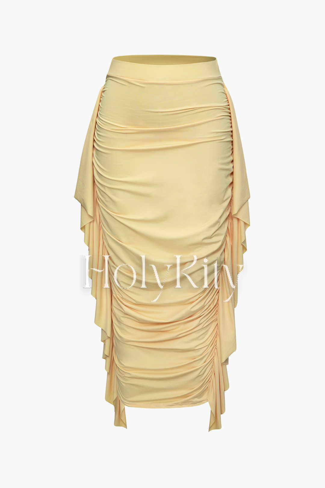 Tie Back Tank Top And Ruched Ruffle Skirt Set
