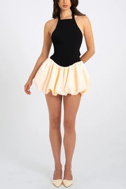 Yaira Backless Drop Waist Mini Bubble Dress