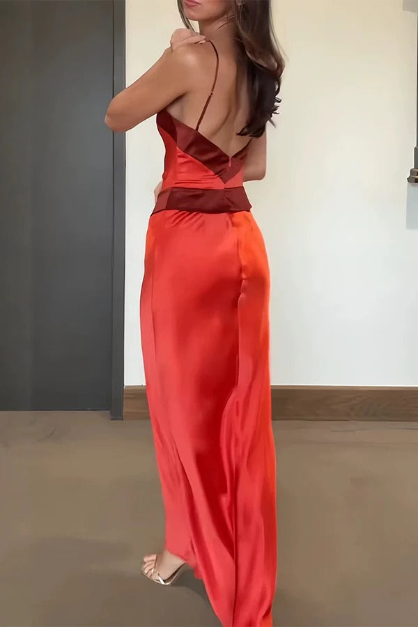 Seraphina Geometric Banded Halter Maxi Dress