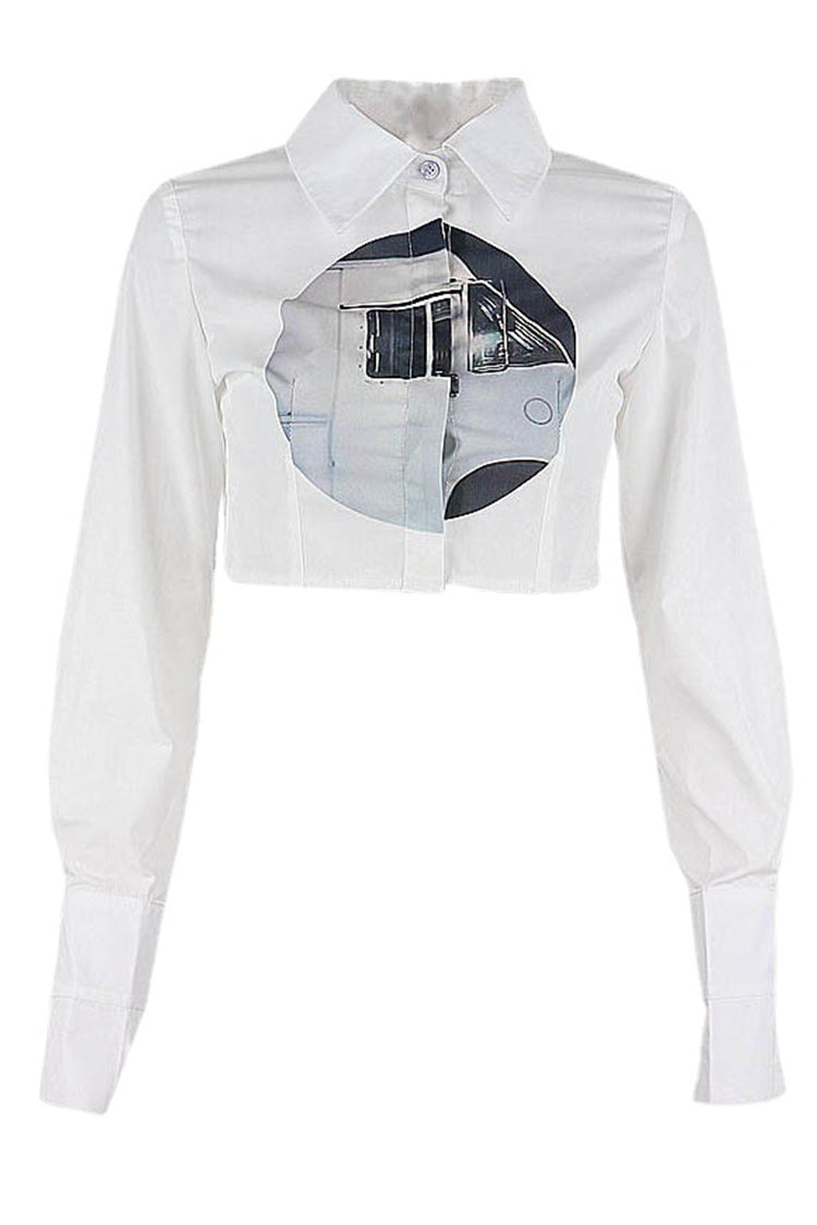 Chemise à manches courtes et longues imprimée tendance mode