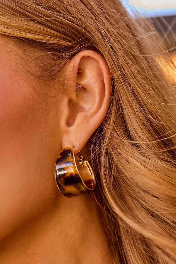 Leopard-print C-shaped Earrings