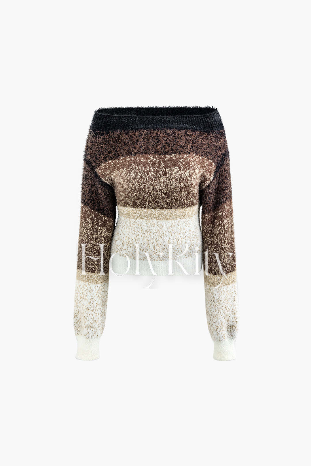 Pull à épaules dénudées colorblock 