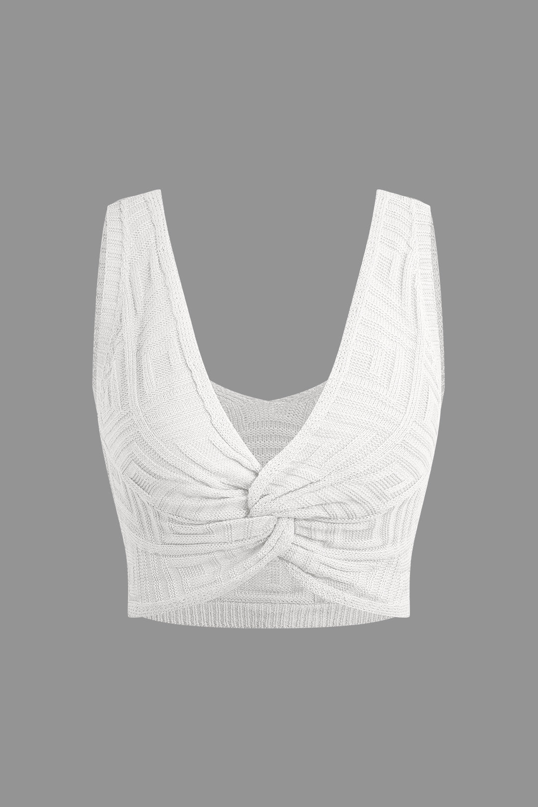 Twist Front Crop Knit Tank Top