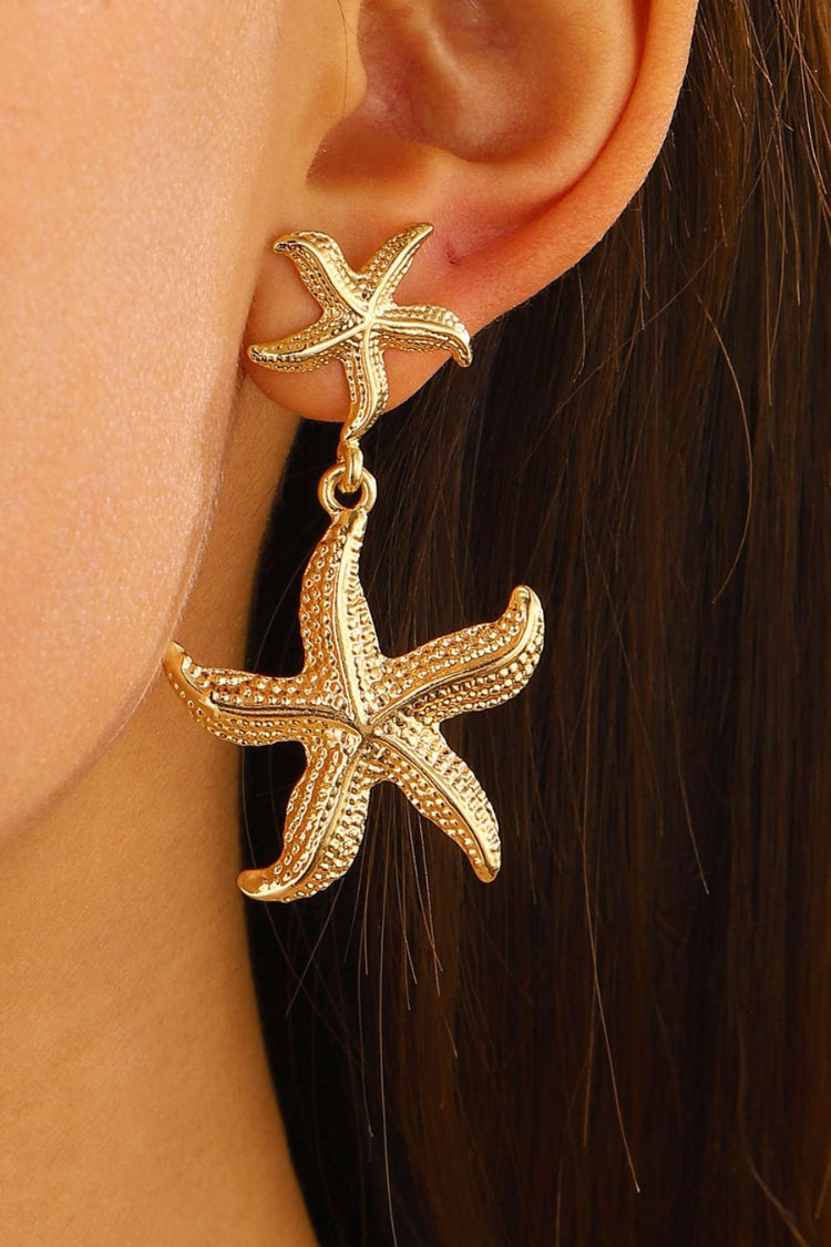 Boucles d'oreilles pendantes étoile de mer 