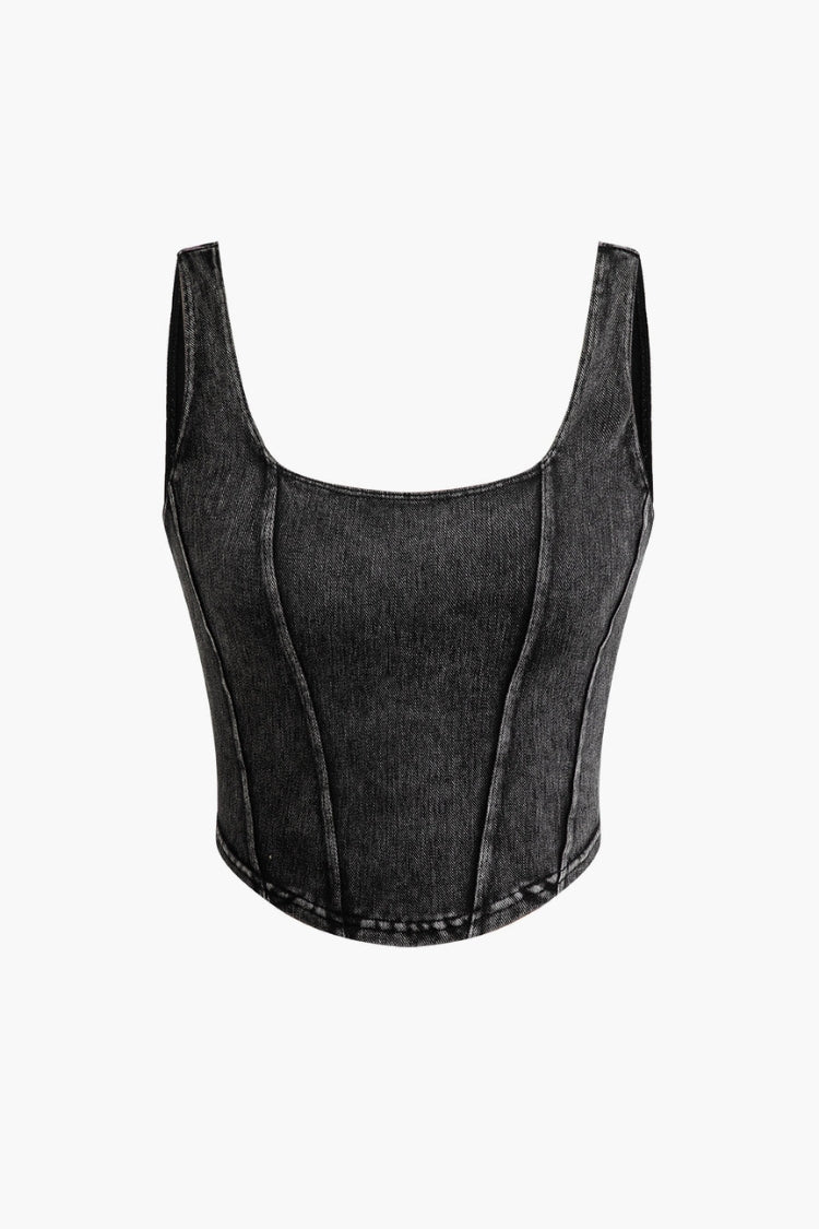 Débardeur corset en jean 