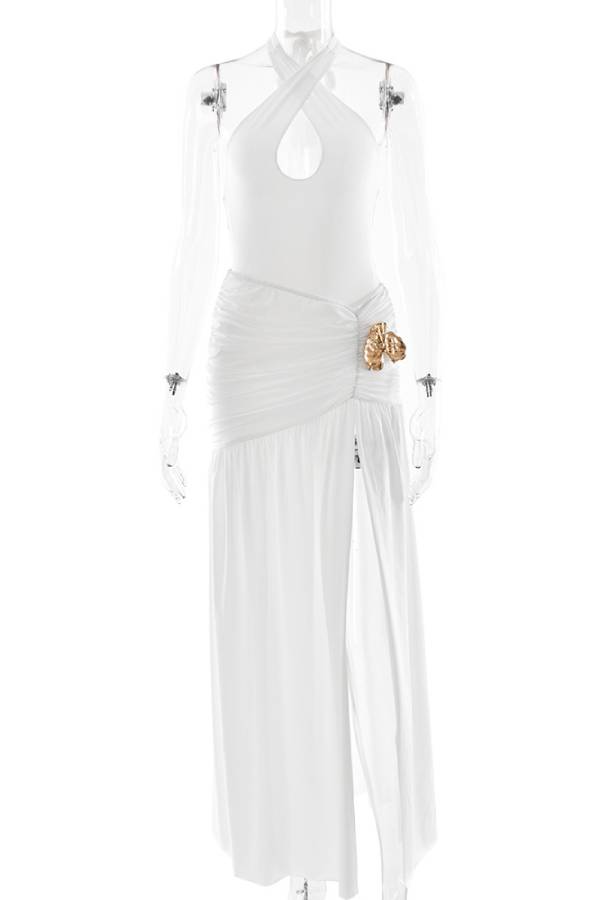 Cutout Halter Maxi Dress