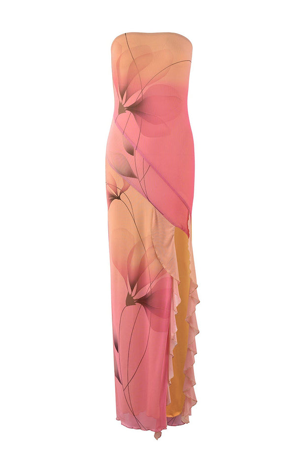 Sexy tube top maxi dress