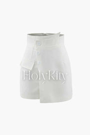 Asymmetric Wrap Tailored Shorts