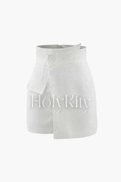 Asymmetric Wrap Tailored Shorts